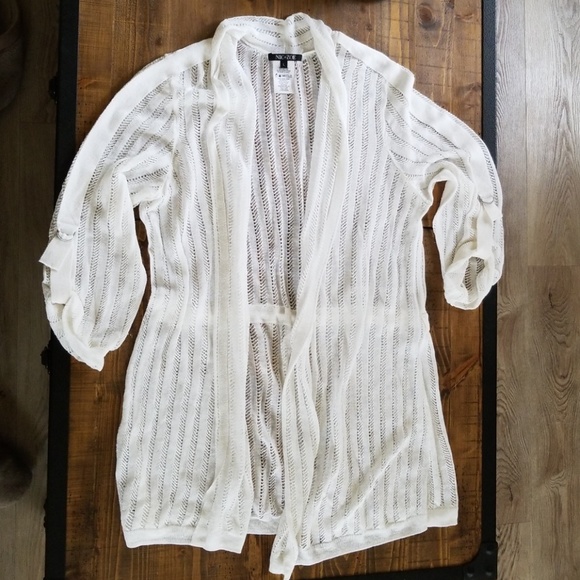 NIC+ZOE Sweaters - Nic+Zoe long white knitted cardigan